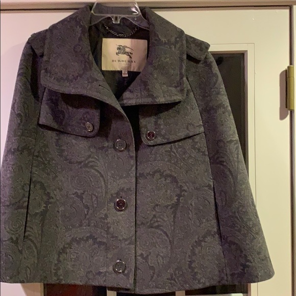 Burberry Jackets & Blazers - Burberry charcoal paisley cape